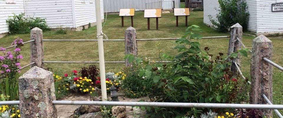 Another view of the three dedicated plaques