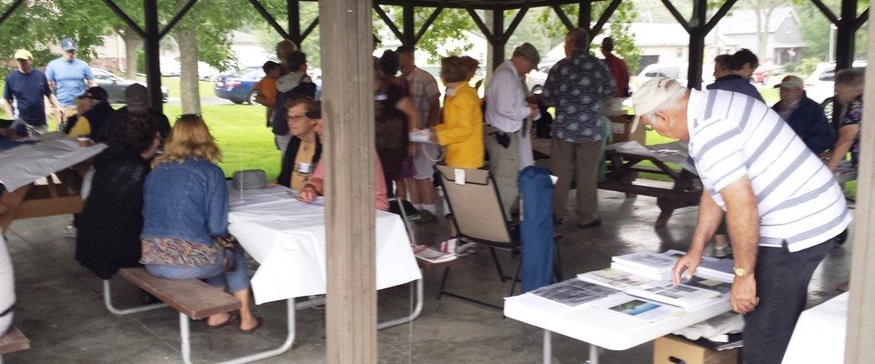 Curt Dahlin preparing his book display