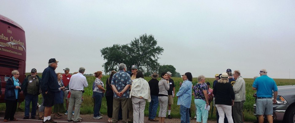 At the Keitzmann Massacre site where Curt Dahlin spoke to the crowd
