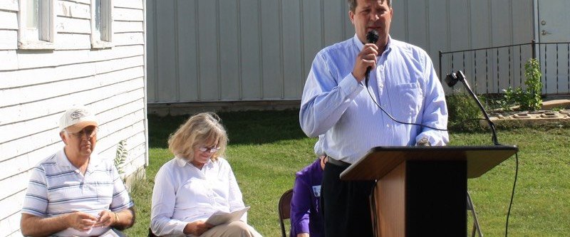 Renville County Historical Society Director Carl Colwell welcomed the group August 18, 2025