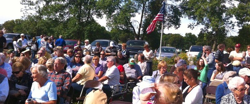 The crowd at the unveiling ceremony August 18, 2025