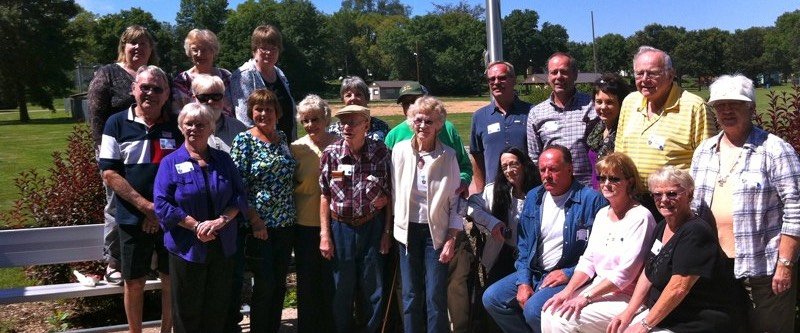 Members of the Clasen family, who are descended from victims Henry and Frederick Clasen