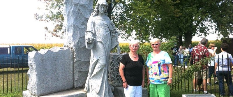 Family and Friends members Jan Klein and Joyce Kloncz at Milford Monument