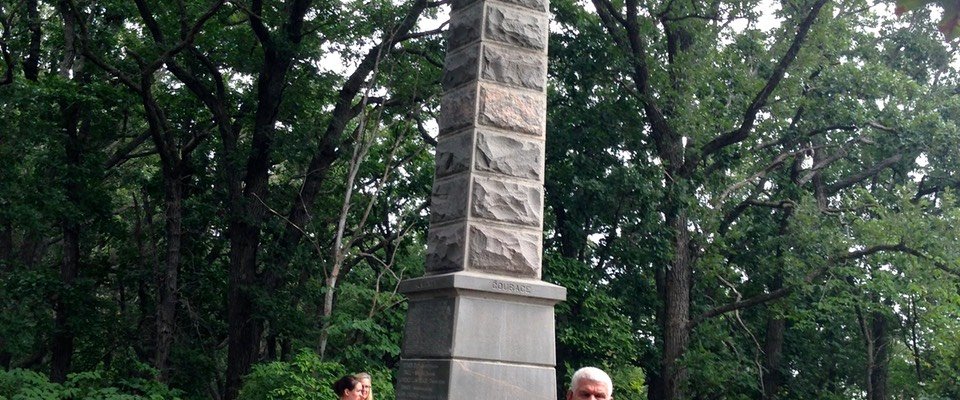 John LaBatte at Loyal Indian and Birch Coulee Monuments